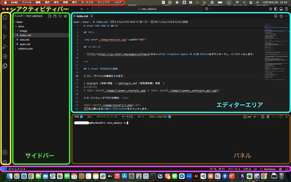 VSCode画面構成